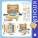 Кухня 8 HT 05 (60/2) продукти, пательня, каструлька, плита, мийка, столові прибори та кухонне приладдя, наліпки, у валізі - зображення 2