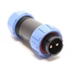 Промисловий роз'єм SP21-2-M-L / 2 pin male на дріт тато / під гвинт / IP68 / 2 контакти - зображення 1
