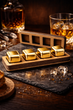 Охлаждающие кубики для виски Gold 4 шт в деревянном кейсе - изображение 1