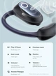 Бездротові навушники Baseus Eli Fit Open-Ear TWS з зарядним кейсом, Bluetooth, IPX4, до 35 годин роботи (Black) - зображення 6