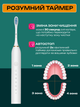 Електрична зубна щітка звукова ультразвукова акумуляторна автономна 6 насадок 6 режимів таймер вологозахист IPX7 зарядка 42000 коливань відбілювання полірування масаж ясен дбайливе чищення чутливих зубів дорожня компактна біла ANSHE SC410 - зображення 4
