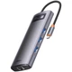 Переходник HUB Baseus Metal Gleam Series 7-Port Clarity (Type-C to HDMI+USB3.0*3+PD+SD/TF) (B000307) Station Gray - изображение 1