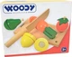 Zestaw zabawek WoodyLand Krojenie na desce Owoce 90081 00817 (8591864900817) - obraz 1