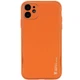 Кожаный чехол Xshield для Apple iPhone 12 (6.1") (Оранжевый / Apricot) (3483) - изображение 1