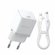 Мережевий зарядний пристрій 20W Baseus Palm Type-C Fast Charger швидка зарядка PD/QC + кабель Baseus Mini White Cable Type-C to Lightning 20W 1m E0116400 Moon White - зображення 1