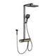 Душова стійка з тропічним душем Shower Set YLN16090L та змішувачем для ванної кімнати AND, чорний з золотистим - зображення 3