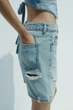 Джинсові шорти-бермуди trf з подертостями Zara 4060/205 XS Блакитні (0406020540032) - зображення 3