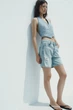 Джинсові шорти-бермуди trf з подертостями Zara 4060/205 XS Блакитні (0406020540032) - зображення 4