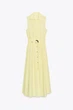 Сукня-міді з попліну з поясом Zara 5029/165 XS Жовта (05029165300XS) - зображення 6