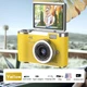 Цифровая 4K камера OURLIFE с поворотным 2,4-дюймовым экраном и откидной крышкой, для фото и видео высокого разрешения, желтая - изображение 1
