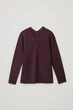 Джемпер жіночий COS knitted top with slit neck 0801854001 S Бордовий - изображение 4