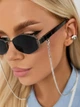Сонцезахисні окуляри No Brand шестигранні з ланцюжком Delight чорні - зображення 4