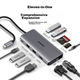 USB-хаб Lenovo 0801Pro 11-в-1 Type-C PD, USB 3.0, HDMI, VGA, Ethernet, кардрідер - зображення 8