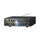 Підсилювач звуку Boscman AV-339BT USB FM MP3 караоке для двох мікрофонів Bluetooth 2×120W, 2-канальний аудіопідсилювач, підтримка USB та SD карт, FM-радіо 87–108 МГц, металевий корпус, настільний, тонке налаштування басів - изображение 1