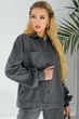 Жіночий теплий жакет з накладними кишенями LadyLike 42 Сірий (ll2236964491365) - зображення 6