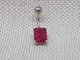 Серебряная серьга для пирсинга пупка с фианитами. 7028.5С - изображение 1