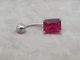 Серебряная серьга для пирсинга пупка с фианитами. 7028.5С - изображение 3