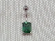 Серебряная серьга для пирсинга пупка с фианитами. 7028.4С - изображение 1
