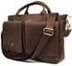 Чоловіча сумка-портфель A4 з шкіри Crazy Horse та канвасу коричнева 36×27×10 см TARWA 54988 - зображення 4