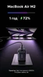 Зарядний пристрій Ugreen X524 GaN 45W USB-C PD 3.0 PPS з кабелем Type-C Чорний (65054) - зображення 5