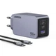 Зарядний пристрій GaN Ugreen Nexode Pro X757 100 Вт 3 порти (2xUSB-C, USB-A) + кабель USB-C 1.5 м Сірий (25874) - зображення 1