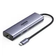 USB-C хаб Ugreen CM512 6-в-1 DisplayPort 1.4 4K 60Hz 2K 144Hz 1080P 240Hz PD 100W RJ45 LAN 1000 Мбіт/с Сірий (75643) - зображення 1