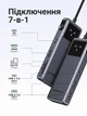 USB-C хаб Ugreen Uno CM889 7-в-1 HDMI 4K 60 Гц PD 100 Вт USB 3.2 SD/TF з LED-дисплеєм Сірий (75179) - зображення 3