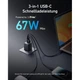 Зарядное устройство Anker GaNPrime 67W 2xUSB-C PD + 1xUSB-A Black (A2669313) ANKER A2669313 971219 - изображение 2
