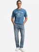 Футболка хлопковая длинная мужская Tom Tailor 1037735-38224 S Real Teal Blue с принтом (4069402350720) - изображение 3