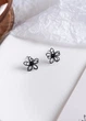Сережки гвоздики жіночі квіточки подвійні Fashion Jewelry Темно-сірі 18907 - зображення 5