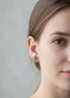 Сережки гвоздики жіночі квіточки подвійні Fashion Jewelry Темно-сірі 18907 - зображення 7