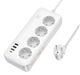 Мережевий фільтр-подовжувач 4 розетки HOCO AC22 Sunlight 3хUSB/Type 1.5 м білий - изображение 1