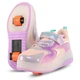 Роликовые кроссовки с подсветкой на двух колесах SP-Sport Huoleguo 6445 размер 40 Pink-Violet - изображение 4