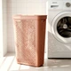 Корзина для белья узкая с крышкой 25 л Simple Карамель Алеана - изображение 1