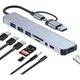 Концентратор Dynamode USB-C/A 8-in-1 1xUSB-C + 1xUSB 3.0 + 3xUSB 2.0 + 3.5mm audio + SD/TF Silver (BYL-2218TU) - зображення 2