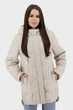 Жіноча осіння куртка casual з біопухом і капюшоном Snow Owl (молочний, 2XL), 117025, 116977 - изображение 2