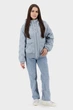 Жіноча куртка casual з біопухом і капюшоном на блискавці Snow Owl (блакитний, M), 117054, 116984 - зображення 1