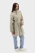 Жіночий однотонний плащ casual без утеплювача, з поясом Basic (бежевий, L), 116895, 116844 - изображение 3