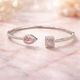 Браслет Квадрат-Крапля Silver-Pink - зображення 1