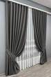 Комплект штор VR-Textil рогожка преміум TERRA LUXE 200х270 2шт і Тюль 500х270 1857ш-1704т Графітовий з білим 71-111/6 - зображення 3
