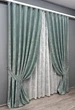 Комплект штор VR-Textil Жаккард Мрамор 150х270 2шт и Тюль 600х270 1148ш-1400т Бирюзово-серый с белым 71-118/5 - изображение 2