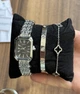 Подарунковий набір прикрас в Кробці GONCHAR & CO. Silver «Black Classic» Картьє, Клевер 2шт браслети + годинник, медсплав 77-730 - зображення 6