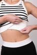 Женский бесшовный кроп-топ в полоску Giulia Flex top "Strip" BX07 L Multicolor-white/black, кроп топ в рубчик, из микрофибры, повседневный топ, для спорта - изображение 5