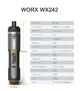 Аккумуляторная отвертка Worx WX242 с набором из 30 Бит в кейсе - изображение 5