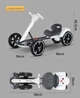Детский электромобиль GO-KART White (белый) — складной электрокартинг для детей, аккумуляторный, скорость до 6 км/ч - изображение 5