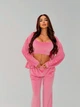 Жіночий велюровий костюм (топ+кофта+штани) Uaclothes 42-44 Рожевий (like36885-173121349) - зображення 2