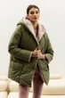 Жіноча двостороння зимова куртка з капюшоном Seventeen XXL-3XL Оливковий (2000000183480) - изображение 11