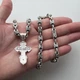 Серебряный комплект массивная литая цепь Якорное плетение и крестик с камнями оникс - изображение 5