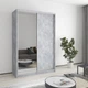 Шкаф-купе двухдверный MebelStar Стандарт AL ДСП/Зеркало 140x60x210 см Бетон (MBS-2445) - изображение 1