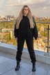 Теплый женский спортивный костюм на флисе оверсайз качественный зимний трехнить пенье утепленный с капюшоном черный 56/58 - изображение 1